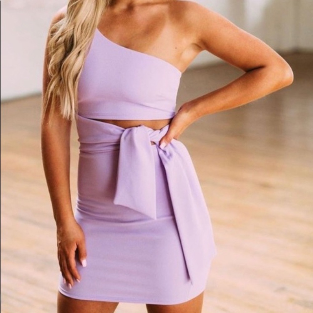 These Three Boutique one shoulder cut out dress